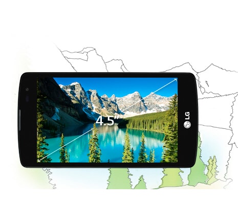 4,5 tommer True IPS-skjerm 